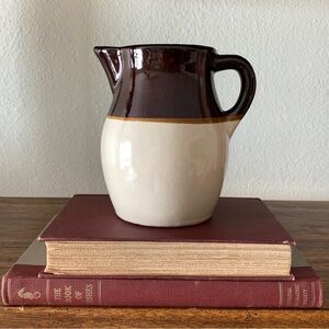 Vintage RRP CO. ROSEVILLE Water Pitcher I Brown Tan Glaze I Farmhouse